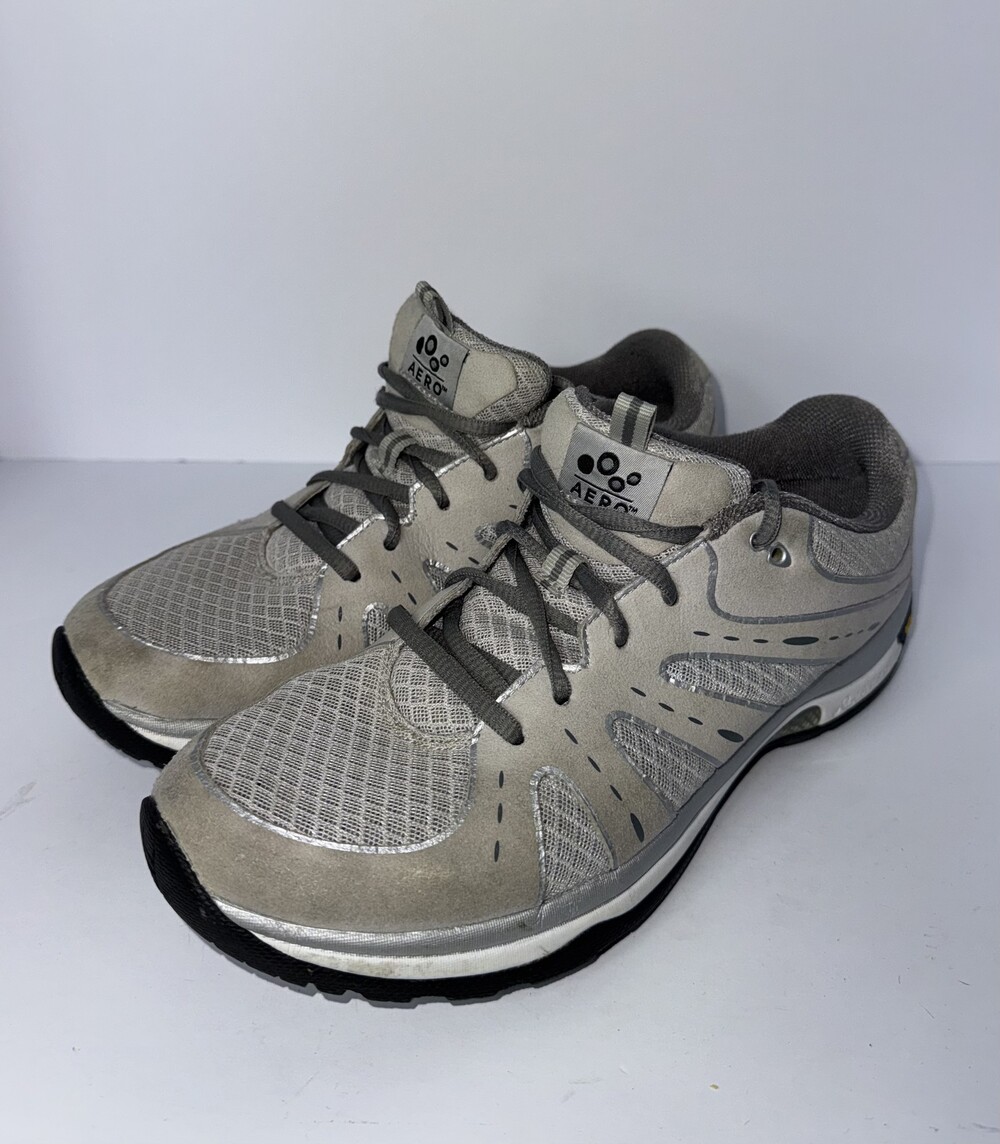 Aero Gray Mesh Suede Athletic Shoes Size 8.5